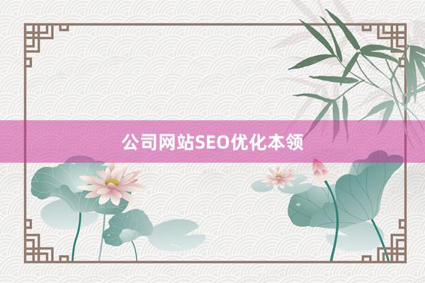 公司网站SEO优化本领